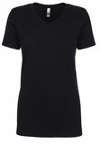 Ideal T By Next Level Ladies BLACK V-Neck-1540