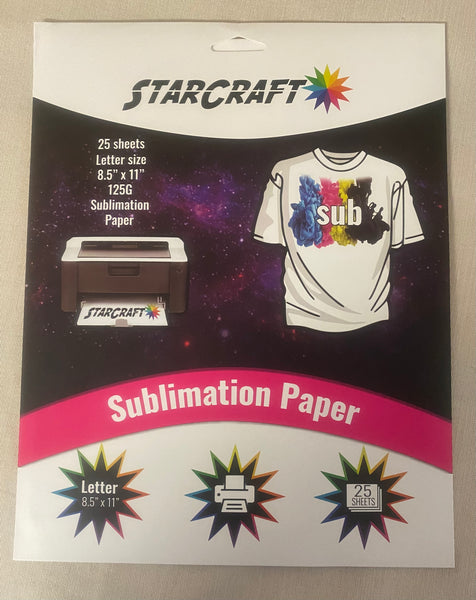StarCraft Sublimation Paper - 8.5" x 11" - 25 PK